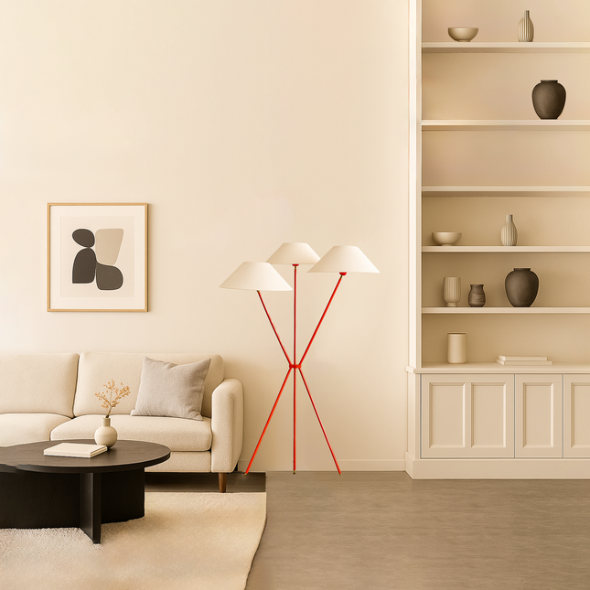 Art Deco Inspired Floor Lamp with Unique Design red