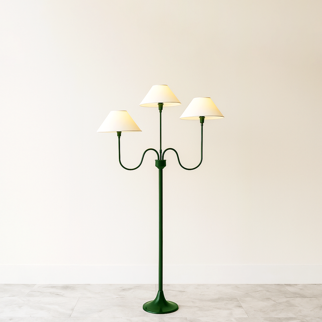 The Allure of Green Triple Shade Floor Lamps for Modern Homes Wood