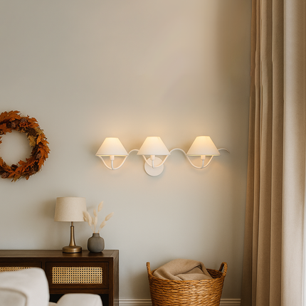 Matte White Tree Branch Wall Lamp: Mid-Century Modern 3-Light Sconce white