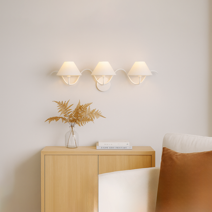 Matte White Tree Branch Wall Lamp: Mid-Century Modern 3-Light Sconce white