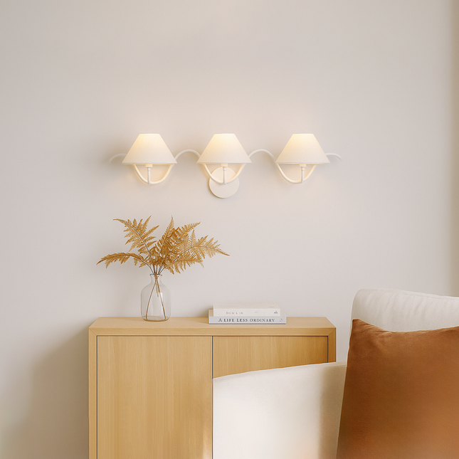 Matte White Tree Branch Wall Lamp: Mid-Century Modern 3-Light Sconce white