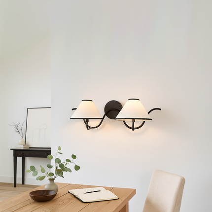 A masterpiece of modern lighting — sleek, bold, and matte black.