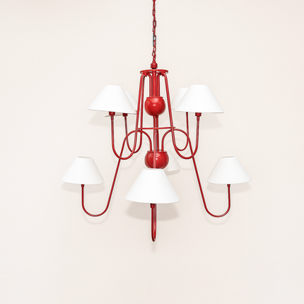 Red Chandelier: Timeless Glamour Illuminated in Red Red