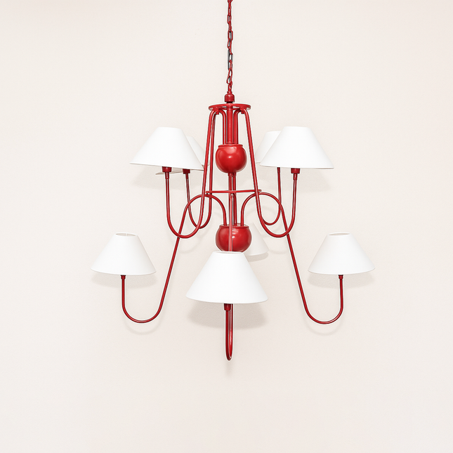 Red Chandelier: Timeless Glamour Illuminated in Red Red