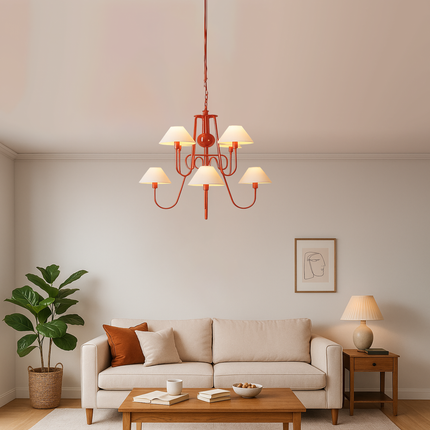 Red Chandelier: Timeless Glamour Illuminated in Red Red