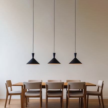 "Radiant Elegance: Artisanal Luxury Hanging Light for Upscale Interiors" Matte black