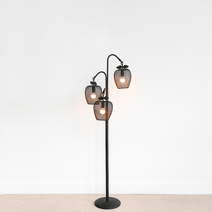 Apple Orchard Luxe Triple Mesh Floor Lamp – Artistic Industrial Elegance for Modern Interiors Matte black