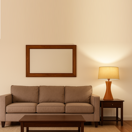 Handmade Wood Table Lamp: Mid-Century Modern Bedside Light Wood