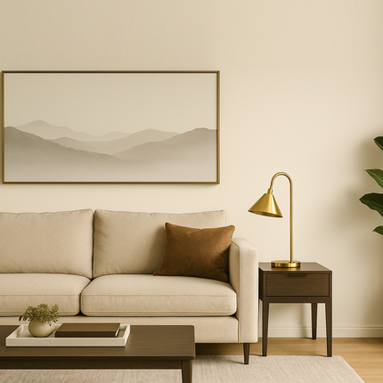 Table Lamp – Elegant Brushed Gold Cone Table Lamp with Curved Arm | Luxury Modern Reading and Office Lighting