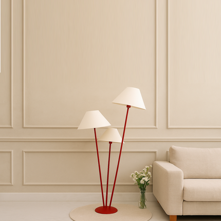 Luxe Lighting: The Allure of a Red Triple Shade Lamp Rose Gold