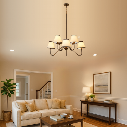 The Matte Black Chandelier Light redefines sophistication with bold contemporary charm. matte black