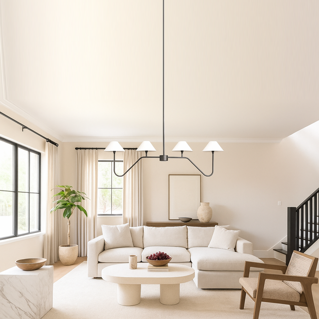 Matte Black Sputnik Chandelier: Stilnovo Style, 4-Light Fixture black