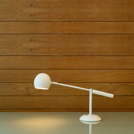 Aurora Luxe Matte-White Designer Table Lamp
