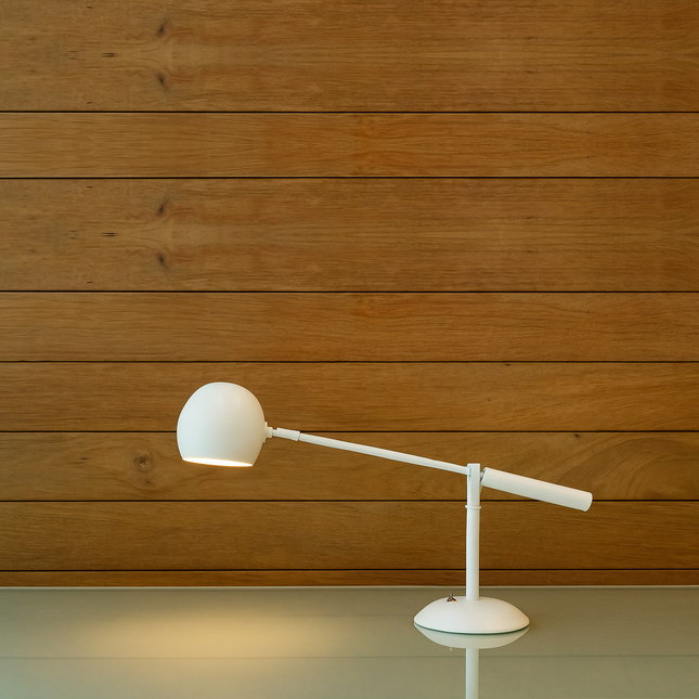 Aurora Luxe Matte-White Designer Table Lamp