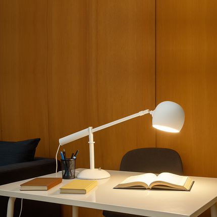 Aurora Luxe Matte-White Designer Table Lamp