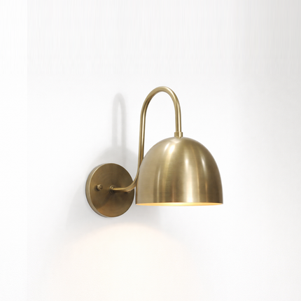Antique Brass Half Dome Wall Light, Contemporary Metal Wall Sconce, Luxury Scandinavian Accent Lamp
