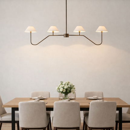 Chandelier Light – Antique brass 4 Light Chandelier | Elegant Modern Ceiling Fixture for Dining Room and Living Space