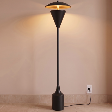 Floor Lamp Matte Black Modern Sculptural Standing Light for Living Room Bedroom Contemporary Minimalist Floor Lighting Luxury Designer Decor