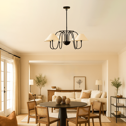 The Matte Black chandelier captures a balance of power, beauty, and serenity. matte black