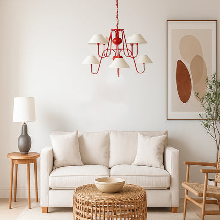Red Chandelier: Timeless Glamour Illuminated in Red Red
