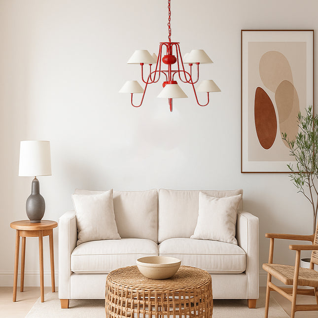 Red Chandelier: Timeless Glamour Illuminated in Red Red