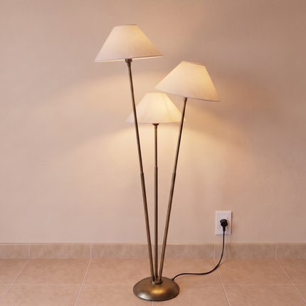Floor Lamp in Antique Brass with Modern 3-Light, Sculptural Standing Lamp for Living Room, Bedroom, Reading Nook & Contemporary Home Decor