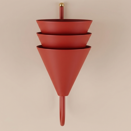 Red Wall Light, Modern Wall Sconce, 3 Tier Wall Lamp, Sculptural Lighting, Contemporary Sconce, Statement Light, Art Deco Home Decor Design
