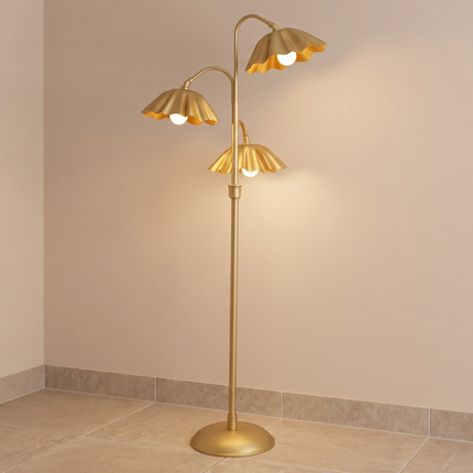 Floor Lamp 3-Light Flower Modern Floral Standing Lamp for Living Room, Bedroom Scandinavian Vintage Style, Metal Floor Lighting Home decor