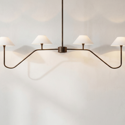 Chandelier Light – Antique brass 4 Light Chandelier | Elegant Modern Ceiling Fixture for Dining Room and Living Space