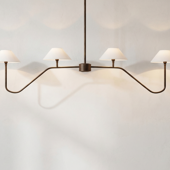 Chandelier Light – Antique brass 4 Light Chandelier | Elegant Modern Ceiling Fixture for Dining Room and Living Space