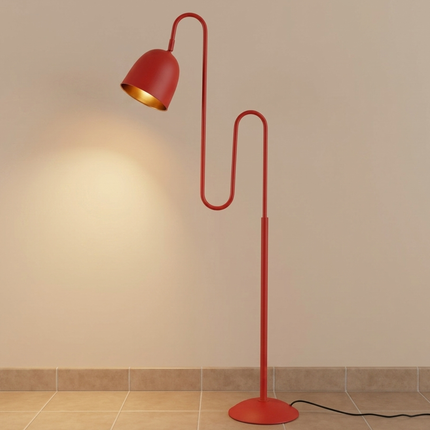 Floor Lamp with Modern Sculptural Standing Light,Bold Red Statement Lamp, Artistic Reading Lamp for Living Room Bedroom Decor home Item