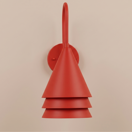 Red Wall Sconce, Modern Wall Light, 3 Tier Wall Lamp, Sculptural Lighting, Red Accent Light, Contemporary Art Deco Home Decor design lamp