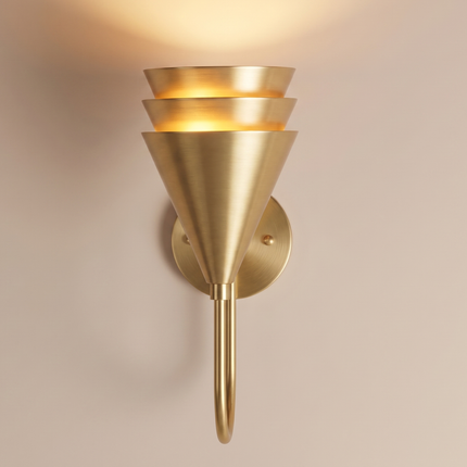 Gold Wall Sconce, Brass Wall Light, 3 Tier Wall Lamp, Sculptural Wall Sconce,Lighting, Luxury Art Decor Home Decor Living room light Bedroom