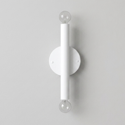 Wall Light Matte White Contemporary Cylinder Sconce, Elegant Scandinavian Double Globe Wall Fixture for Modern Luxury Interiors