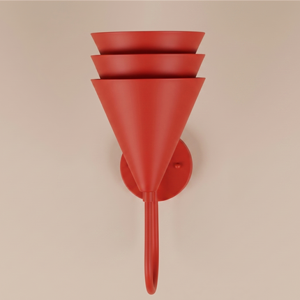 Red Wall Light, Modern Wall Sconce, 3 Tier Wall Lamp, Sculptural Lighting, Contemporary Sconce, Statement Light, Art Deco Home Decor Design