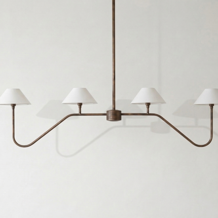 Chandelier Light – Antique brass 4 Light Chandelier | Elegant Modern Ceiling Fixture for Dining Room and Living Space