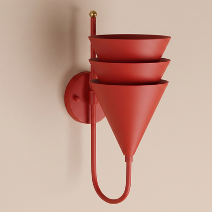 Red Wall Light, Modern Wall Sconce, 3 Tier Wall Lamp, Sculptural Lighting, Contemporary Sconce, Statement Light, Art Deco Home Decor Design
