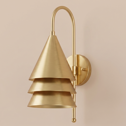 Gold Wall Sconce, 3 Tier Wall Light, Brass Wall Lamp, Sculptural Sconce, Modern Wall Lighting, Luxury Art Decor Decor livingroom & badroom