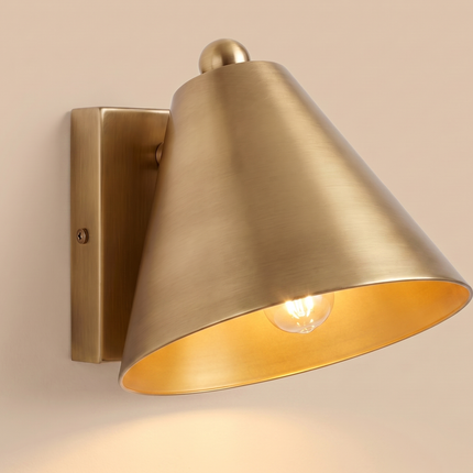 Antique Brass Wall Sconce, Brass Wall Lamp Modern Metal Shade Light, Bedroom Sconce, Living Room Lighting,Mid Century Wall Light design lamp