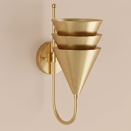 Gold Wall Sconce, Brass Wall Light, 3 Tier Wall Lamp, Sculptural Wall Sconce,Lighting, Luxury Art Decor Home Decor Living room light Bedroom