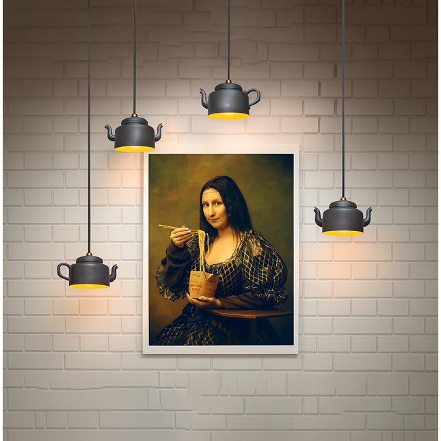 Matte Black Teapot Hanging Light: Quirky Kitchen Lighting matte black