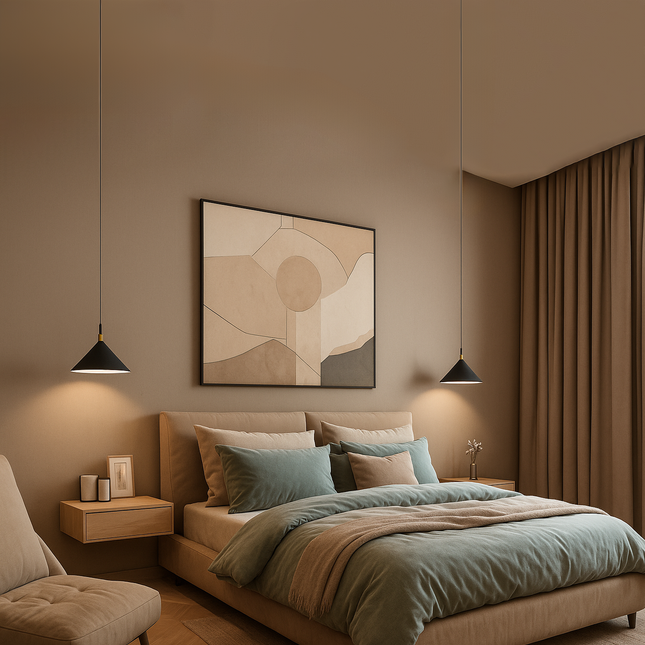 Matte Black Pendant Light: Handmade Minimalist Ceiling Lamp matte black