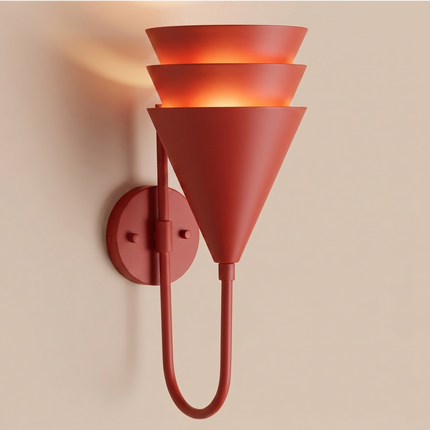 Red Wall Light, Modern Wall Sconce, 3 Tier Wall Lamp, Sculptural Lighting, Contemporary Sconce, Statement Light, Art Deco Home Decor Design