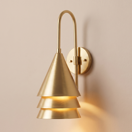Gold Wall Sconce, 3 Tier Wall Light, Brass Wall Lamp, Sculptural Sconce, Modern Wall Lighting, Luxury Art Decor Decor livingroom & badroom