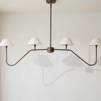 Chandelier Light – Antique brass 4 Light Chandelier | Elegant Modern Ceiling Fixture for Dining Room and Living Space