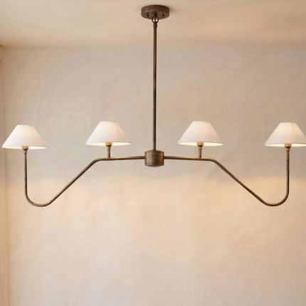 Chandelier Light – Antique brass 4 Light Chandelier | Elegant Modern Ceiling Fixture for Dining Room and Living Space