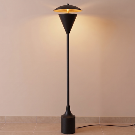 Floor Lamp Matte Black Modern Sculptural Standing Light for Living Room Bedroom Contemporary Minimalist Floor Lighting Luxury Designer Decor
