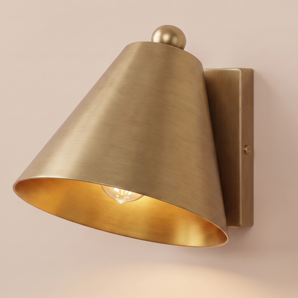 Antique Brass Wall Sconce, Brass Wall Lamp Modern Metal Shade Light, Bedroom Sconce, Living Room Lighting,Mid Century Wall Light design lamp