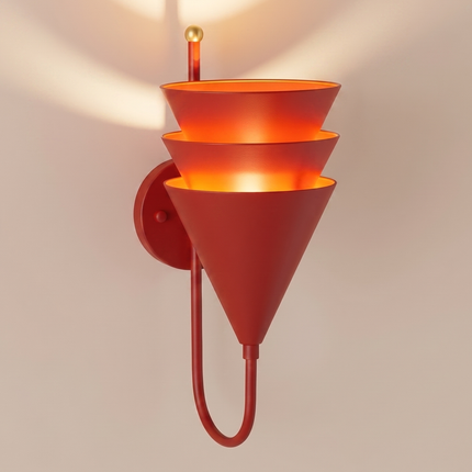 Red Wall Light, Modern Wall Sconce, 3 Tier Wall Lamp, Sculptural Lighting, Contemporary Sconce, Statement Light, Art Deco Home Decor Design