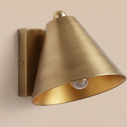 Antique Brass Wall Sconce, Brass Wall Lamp Modern Metal Shade Light, Bedroom Sconce, Living Room Lighting,Mid Century Wall Light design lamp